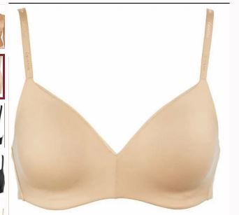 Photo 1 of Calvin Klein Motive Cotton Lightly Lined Bralette nude/medium