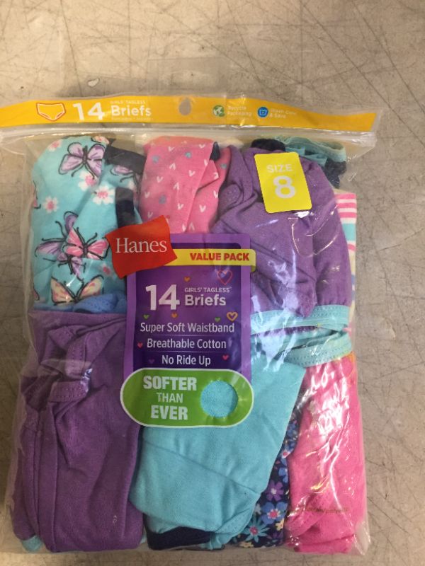 Photo 2 of Hanes Girls' 14pk Briefs - Colors May Vary
size 8