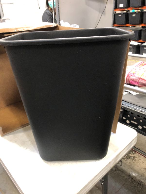 Photo 2 of AmazonCommercial 10 Gallon Commercial Office Wastebasket, Black, 1-Pack