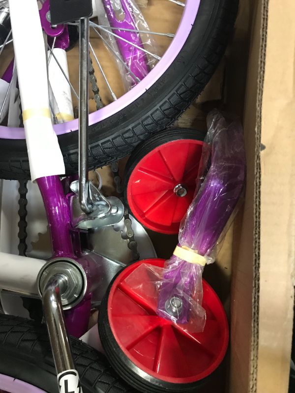 Photo 4 of Schwinn Elm Girls Bike for Toddlers and Kids, 18-Inch Wheels, Purple