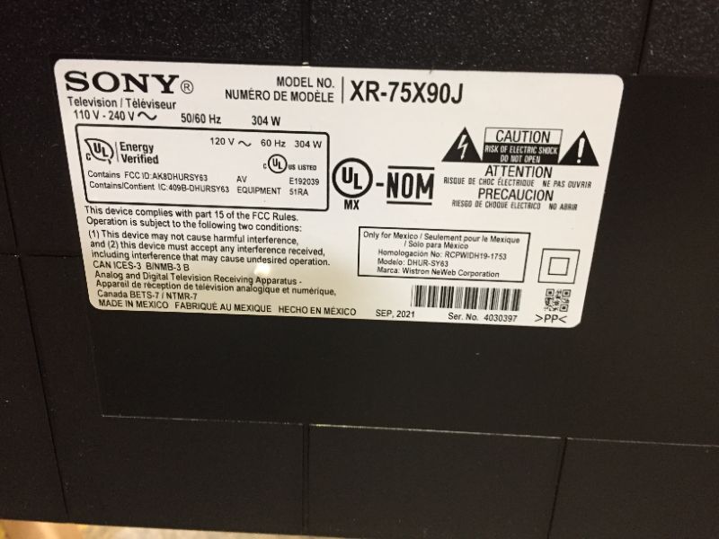 Photo 1 of ony X90J 75 Inch TV: BRAVIA XR Full Array LED 4K Ultra HD Smart Google TV with Dolby Vision HDR and Alexa Compatibility XR75X90J- 2021 Model
