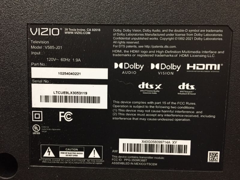 Photo 6 of VIZIO V-Series 58" 4K LED Smart TV - V585-J01