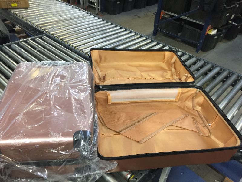 Photo 2 of dark rose gold traveling suitcases set of 2 