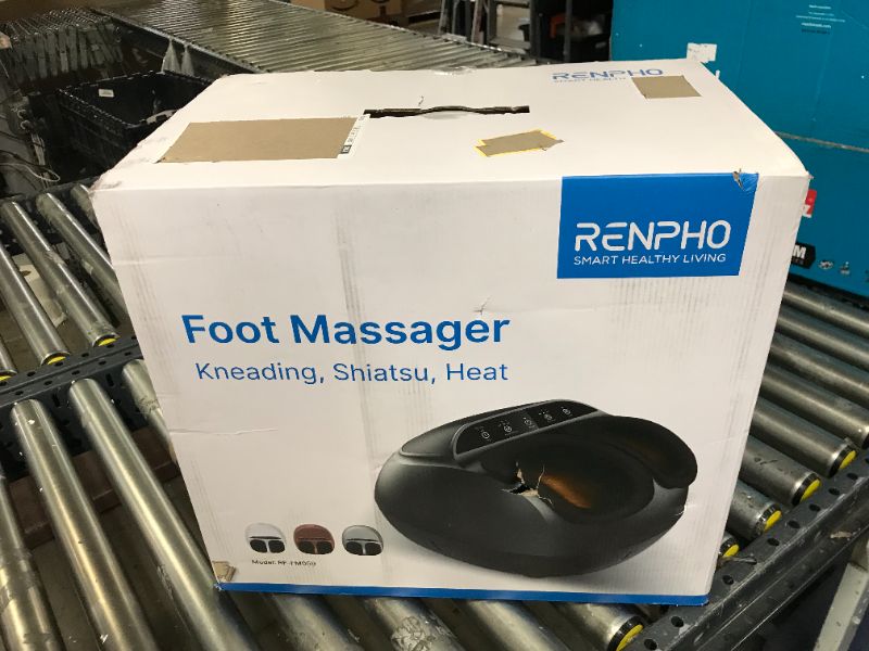 Photo 1 of RENPHO Foot Massager Machine with Heat , Deep Shiatsu Kneading and Squeeze , Multi-Level Settings, Delivers Relief for Tired Muscles and Plantar Fasciitis , Fits Feet Up to Men Size 12-Silver
