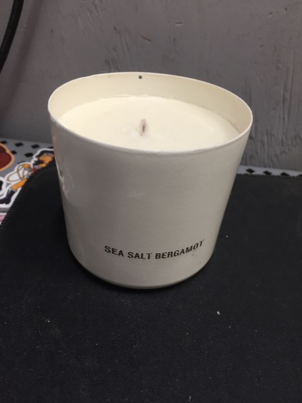 Photo 2 of 9oz Sea Salt Bergamot Powder Coated Metal Seasonal Candle - Hearth & Hand with M