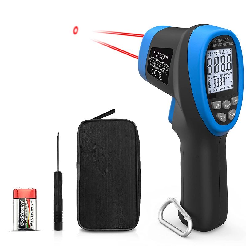 Photo 1 of BTMETER BT-1500 Non-Contact Pyrometer 30:1 Industrial Laser Thermometer Gun, -58? to 2732? (-50? ~ 1500?) High Temp Infrared Thermometer (NOT for Human)