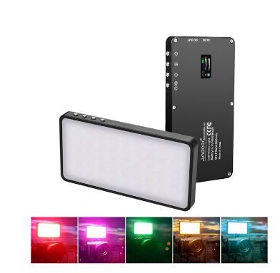 Photo 1 of Andoer MFL-07 Portable RGB LED Video Light Fill Light 10W Dimmable 3000K-6500K CRI96 TLCI98 with OLED Screen 4500mAh Power Bank Function for Video Selfie Live Streaming Portrait Photography Lighting