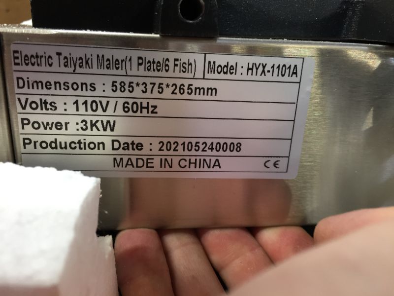 Photo 2 of Electric Taiyaki Maker 1 Plate 6 Fish 