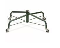 Photo 1 of 2" Green and Silver Rolling Artificial Christmas Tree Stand with Wheels