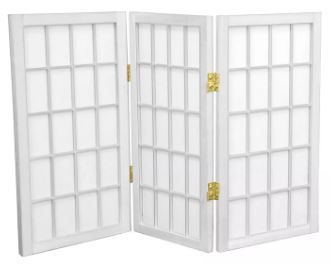 Photo 1 of 2 ft. Tall 3 Panels Desktop Window Pane Shoji Screen - Oriental Furniture