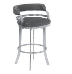 Photo 1 of Armen Living Prinz Gray/Stainless Steel 30" Bar Height Barstool-LCPRBAGRBS30