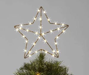 Photo 1 of 11.75in LED Lit Star with Bulb Bursts Tree Topper Gold - Wondershop™