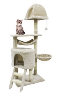 Photo 1 of CUPETS 56 Inch Multi-Level Cat Play House Condo Furniture Scratching Post