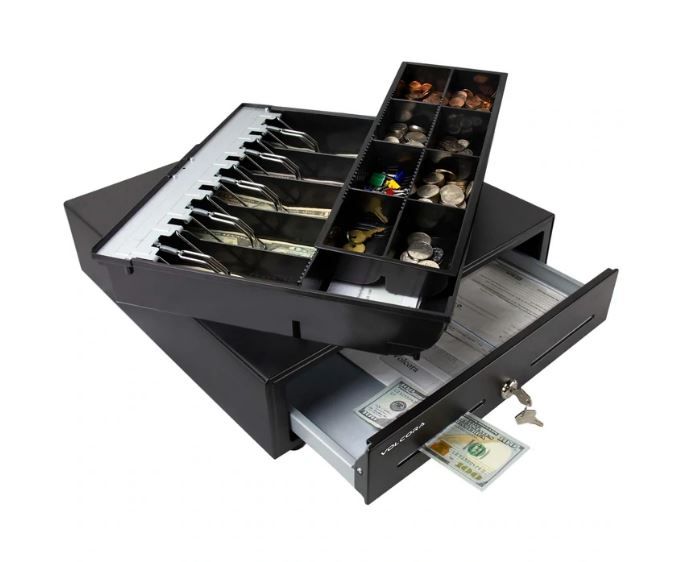 Photo 1 of 16'' Cash Register with Fully Removable 2 Tier Cash Tray, 5 Bill/8 Coin
