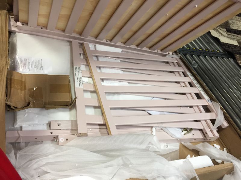 Photo 3 of Dream on Me Ava 4-in-1 Convertible Mini Crib - Blush Pink
((  OPEN BOX ))
** MISSING PARTIAL HARDWARE **