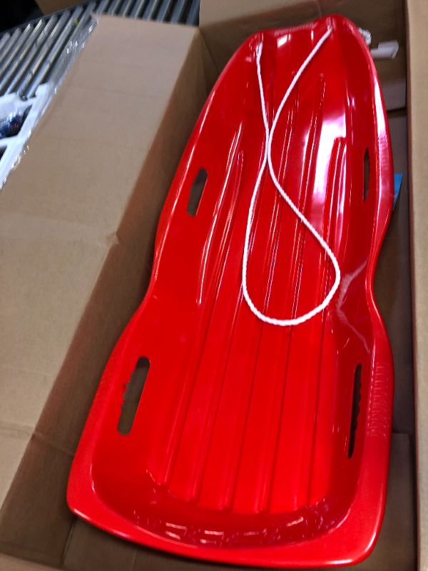 Photo 2 of Airhead Classic 2 Person Toboggan Snow Sled 48" Molded Plastic Red