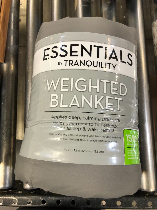Photo 4 of 48"x72" Essentials Weighted Blanket Gray - Tranquility 15LBS
