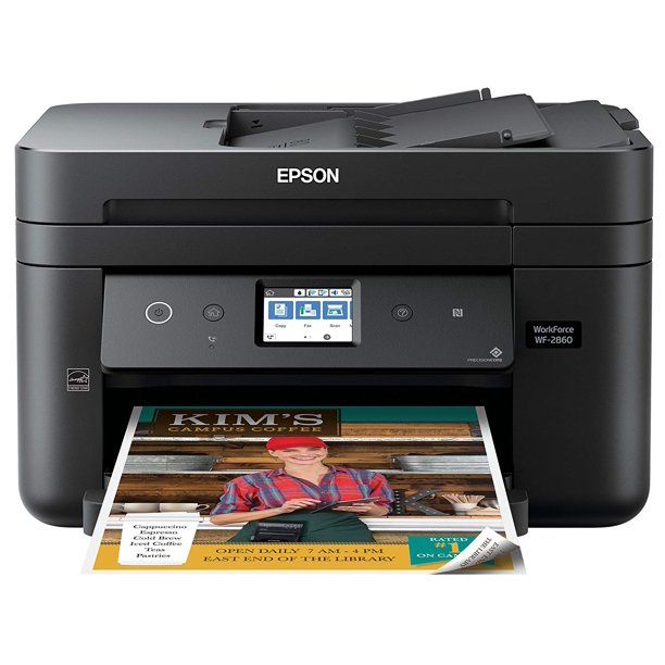 Photo 1 of Epson WF-2860 Workforce All-in-One Wireless Color Printer with Scanner, Copier, Fax, Ethernet, Wi-Fi Direct and NFC
