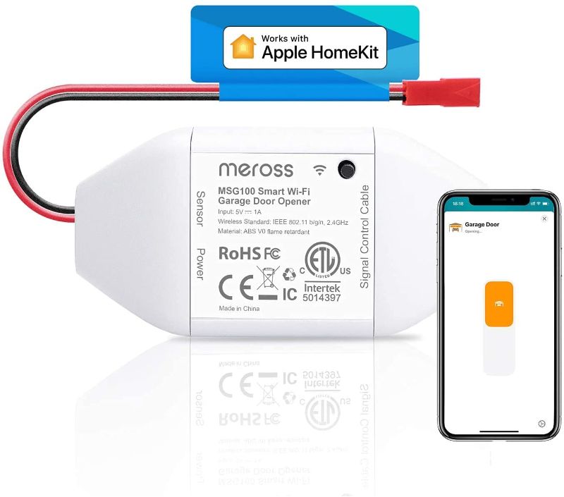 Photo 1 of meross Smart Garage Door Opener, App Control, Compatible with Alexa, Google Assistant and SmartThings, Multiple Notification Modes, No Hub Needed