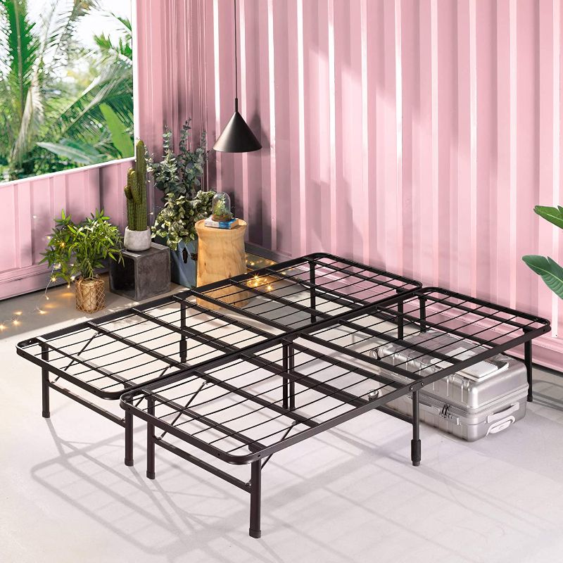 Photo 1 of ZINUS SmartBase Tool-Free Assembly Mattress Foundation / 14 Inch Metal Platform Bed Frame / No Box Spring Needed / Sturdy Steel Frame / Underbed Storage, Full,Black
OPENED PACKAGE 