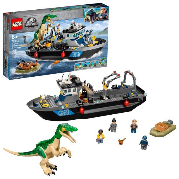 Photo 1 of LEGO Jurassic World Baryonyx Dinosaur Boat Escape 76942 Building Toy Playset (308 Pieces)
