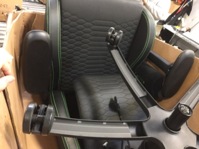 Photo 2 of Razer Iskur Gaming Chair: Ergonomic Lumbar Support System - Multi-Layered Synthetic Leather - High Density Foam Cushions - Engineered to Carry - Memory Foam Head Cushion - Black/Green
