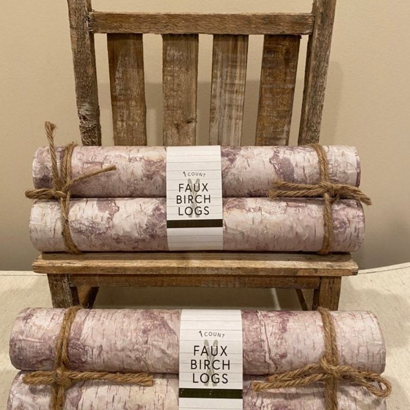 Photo 1 of  Bullseye Faux Birch Logs (SET OF 4)