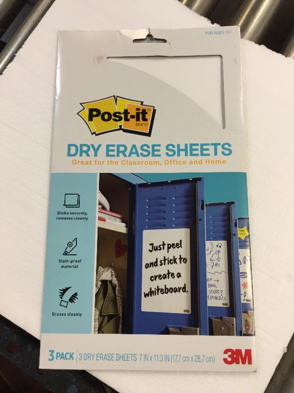 Photo 2 of Post-it 3pk 7" x 11.3" Super Sticky Dry Erase Sheets
