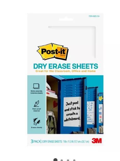 Photo 1 of Post-it 3pk 7" x 11.3" Super Sticky Dry Erase Sheets
