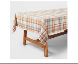 Photo 1 of 84" x 60" Cotton Harvest Plaid Tablecloth - Threshold
