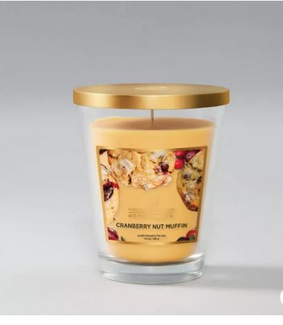 Photo 1 of 11.5oz Glass Jar Cranberry Nut Muffin Candle - Home Scents
