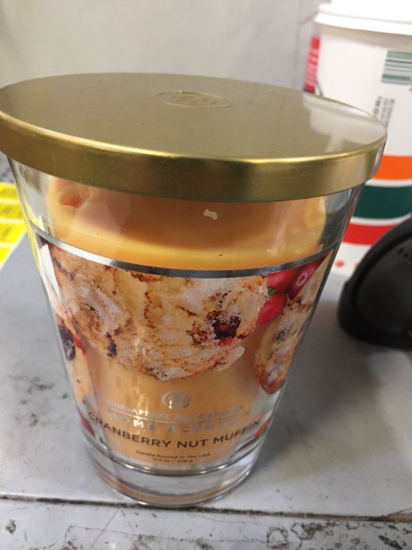 Photo 1 of 11.5oz Glass Jar Cranberry Nut Muffin Candle - Home Scents
