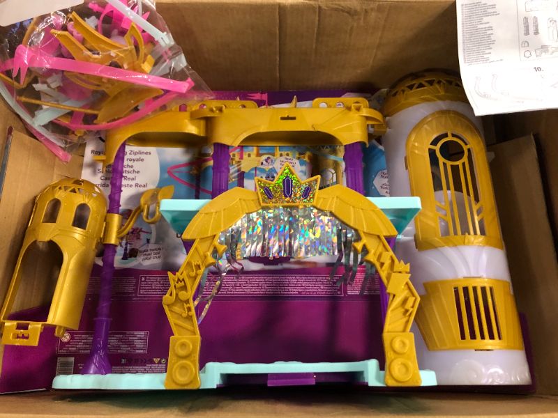 Photo 2 of My Little Pony: A New Generation Movie Royal Racing Ziplines - 22-Inch Castle Playset Toy with 2 Moving Ziplines, Princess Pipp Petals Figure
