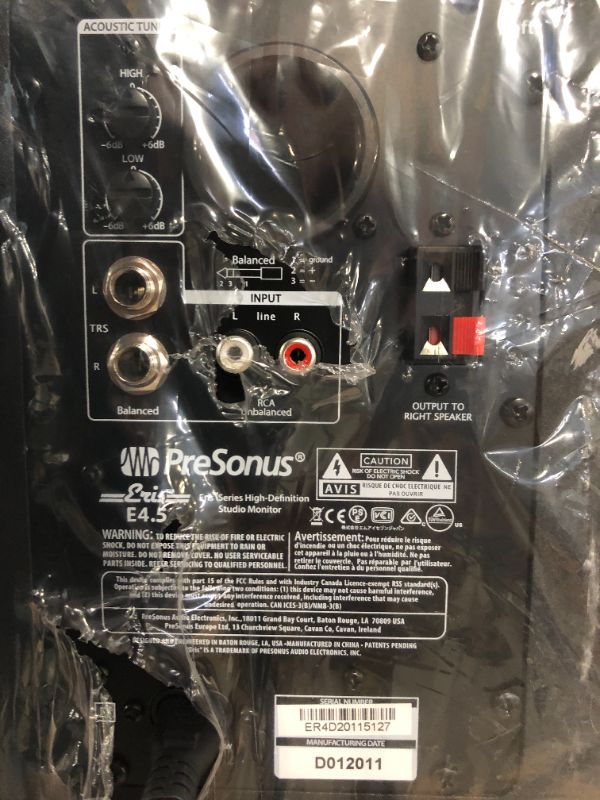 Photo 4 of PreSonus - Eris E4.5 Hi-Def 2-way 5.25 Powered Studio Monitors--NEW
