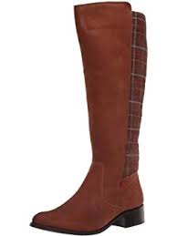 Photo 1 of Marc Joseph New York Women's Leather Luxury High Top Riding Boot with Plaid Detail Knee 6.5