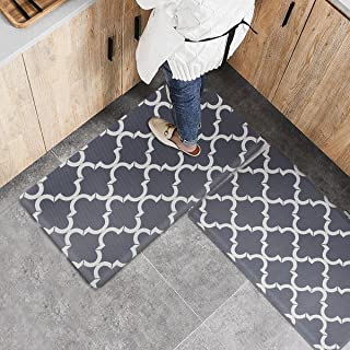 Photo 1 of Asvin Kitchen Rug Cushioned, Anti Fatigue Kitchen Mat Set of 2, PVC Memory Foam Mat for Floor, Waterproof, Non-slip, Heavy Duty Standing Mat for Kitchen, Sink, Home, Office, Laundry, 18"x30"+20"x36"