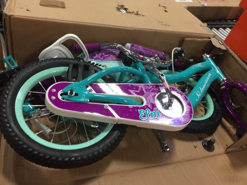 Photo 2 of Schwinn Elm Girls Bike for Toddlers and Kids, 12, 14, 16, 18, 20 inch wheels for Ages 2 Years and Up, Pink, Purple or Teal, Balance or Training Wheels, Adjustable Seat