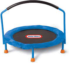 Photo 1 of Little Tikes Easy Store 3-Foot Trampoline, with Hand Rail, Blue