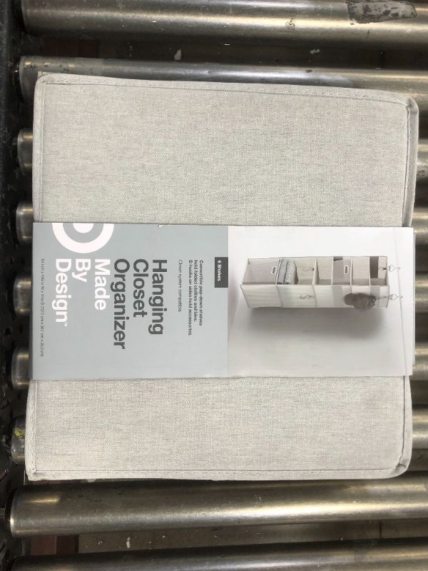 Photo 1 of 6 Shelf Hanging Fabric Storage Organizer Light Gray - Made By Design