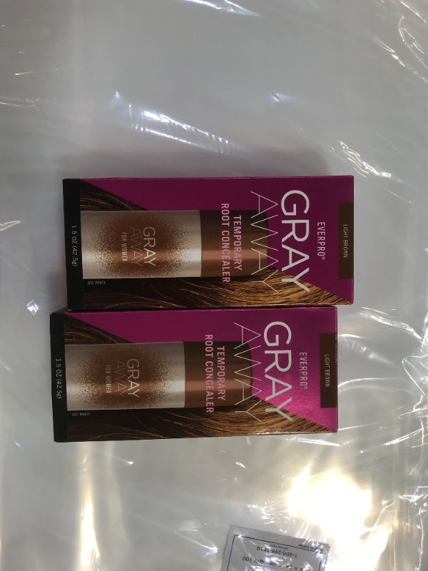 Photo 1 of 2 pack of Everpro Beauty Gray Away Temporary Hair Color Root Concealer, Light Brown