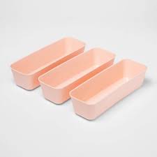 Photo 1 of 10 pack of 3pk Long Storage Trays Feather Peach - Room Essentials