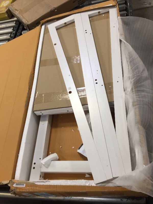 Photo 1 of Amazon Basics Modern 5-Tier Ladder Bookshelf Organizer, Solid Rubberwood Frame - White
