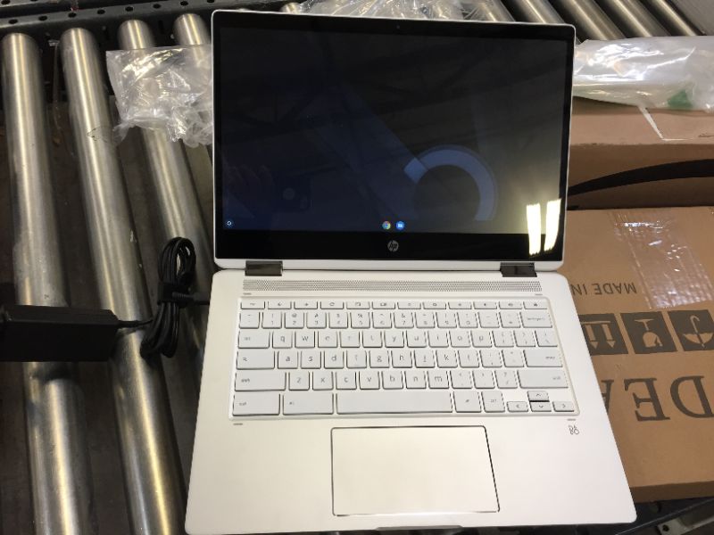 Photo 4 of HP Chromebook x360 14-inch HD Touchscreen Laptop, Intel Celeron N4000, 4 GB RAM, 32 GB eMMC, Chrome (14b-ca0010nr, Ceramic White/Mineral Silver)

