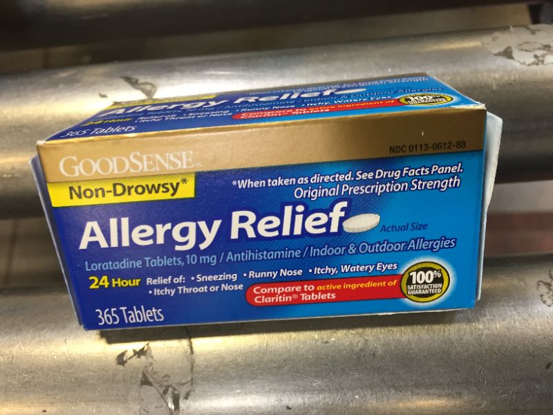 Photo 2 of 09/2022 GoodSense Allergy Relief Loratadine Tablets 10 mg, Antihistamine, Allergy Medicine for 24 Hour Allergy Relief, 365 Count
