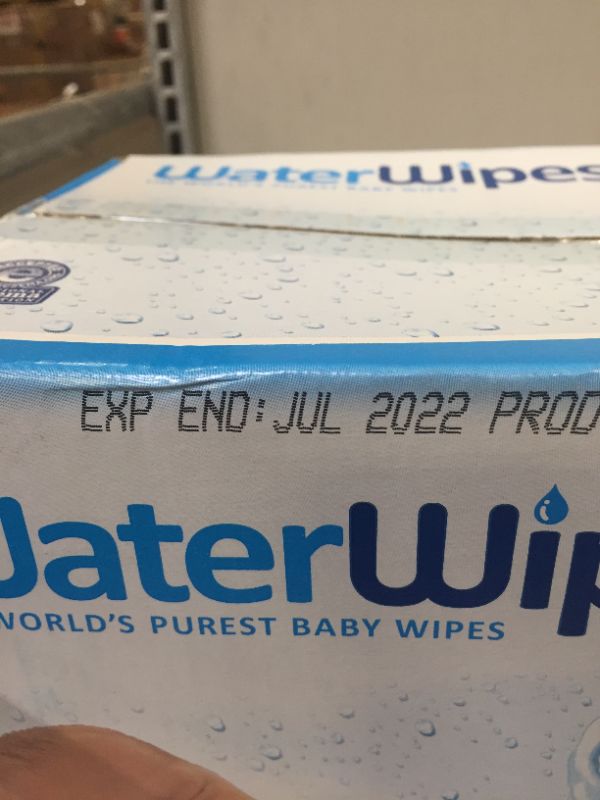 Photo 3 of WaterWipes Original Baby Wipes, 99.9% Water, Unscented & Hypoallergenic for Sensitive Newborn Skin, 60 Count (Pack of 12) -- EXP JULY 2022