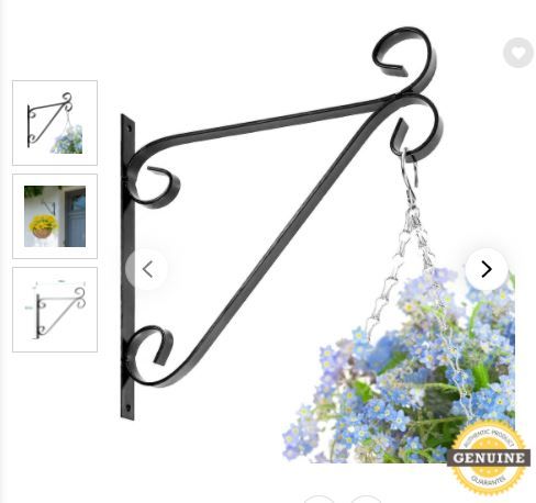 Photo 1 of 2PC NC Plant Hanger 11 inch Black Iron Hanging Brackets Planter Hooks Hangers for Outdoor Flower Baskets Pot Bird Feeder Wind Chime Solar Plants Outdoor Patio Accessories Outdoor Wall Decor
