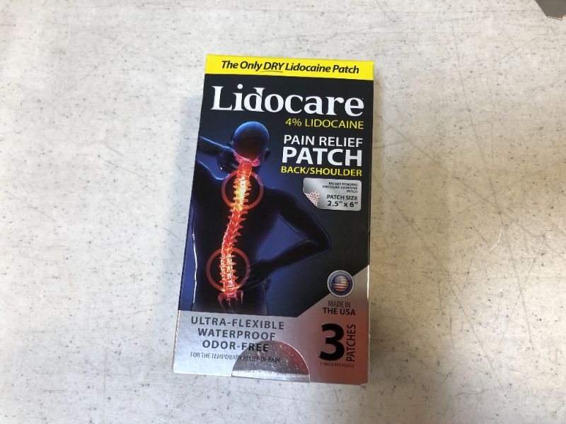 Photo 2 of Blue Emu Lidocare Relief Patch for Back and Shoulder Strain Fast Acting, 3 Pack - BB 05/2022