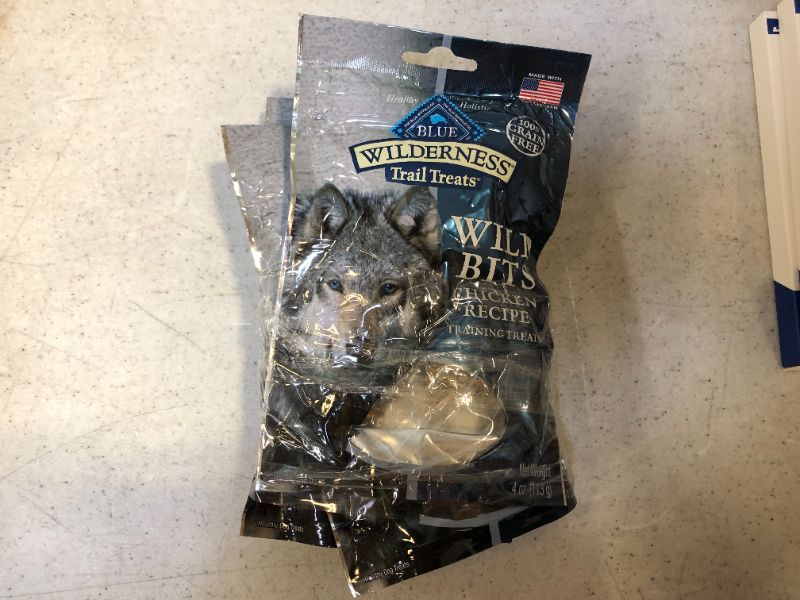 Photo 2 of Blue Buffalo Wilderness Trail Treats Wild Bits Grain Free Soft-Moist Training Dog Treats 3 Pack -- BB 10/17/2021