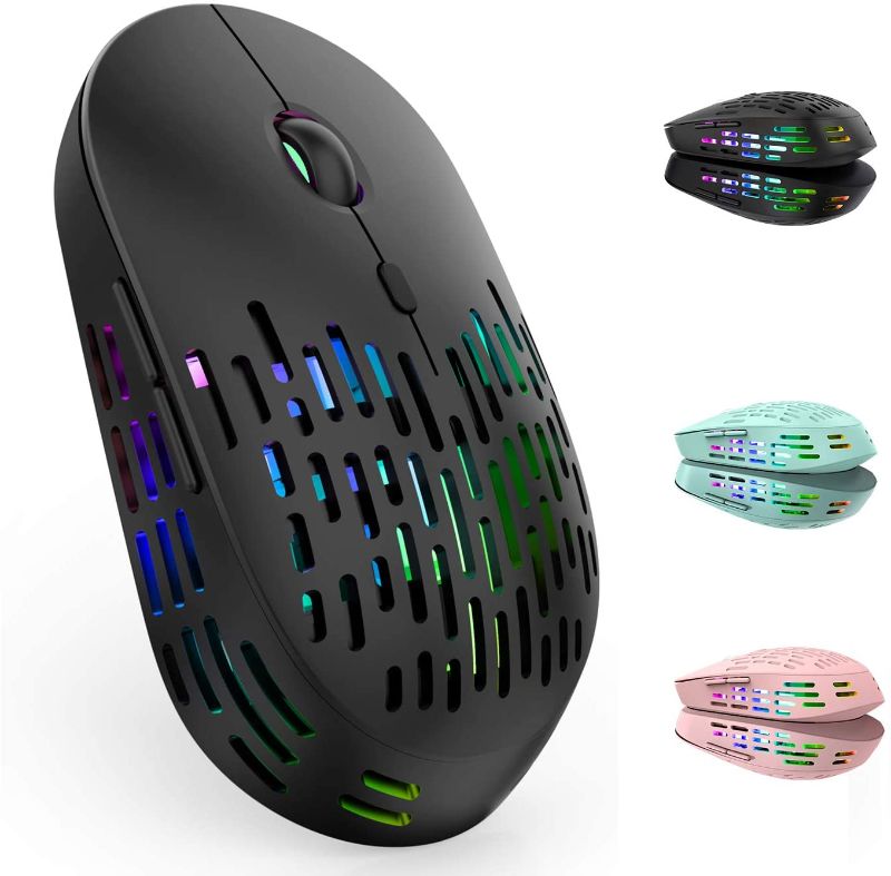 Photo 1 of Bluetooth Wireless Mouse for Mac MacBook pro iPad MacBook Air Laptop Chromebook Windows HP DELL PC (Black LED Mouse)
