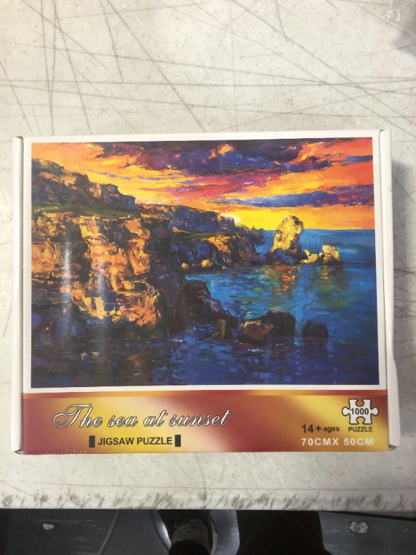 Photo 1 of 1000 PIECE JHIGSAW PUZZLE AGES 14+ " THE SEA  AT SUNSET "